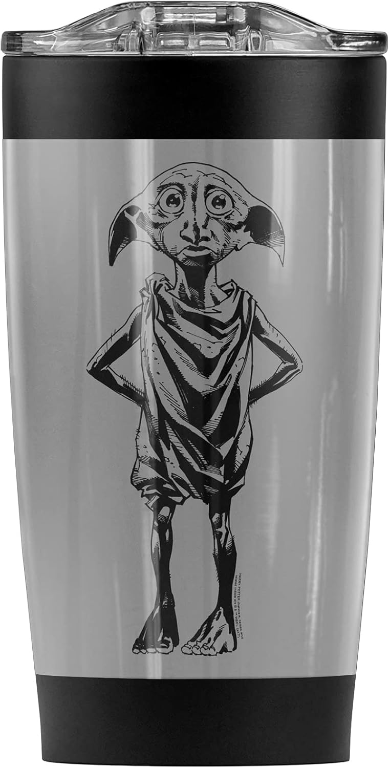 Logovision Harry Potter Dobby Stainless Steel Tumbler 20 oz Coffee Travel Mug/Cup, Vacuum Insulated & Double Wall with Leakproof Sliding Lid | Great for Hot Drinks and Cold Beverages