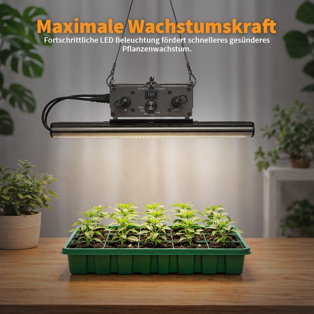 Greenception LED Pflanzenlampe 160W GCx-4 PWR, Vollspektrum mit UV & IR, Dimmbar, Separater Wachstums- & Blütemodus, Innenbeleuchtung für Pflanzen, Hohe Effizienz