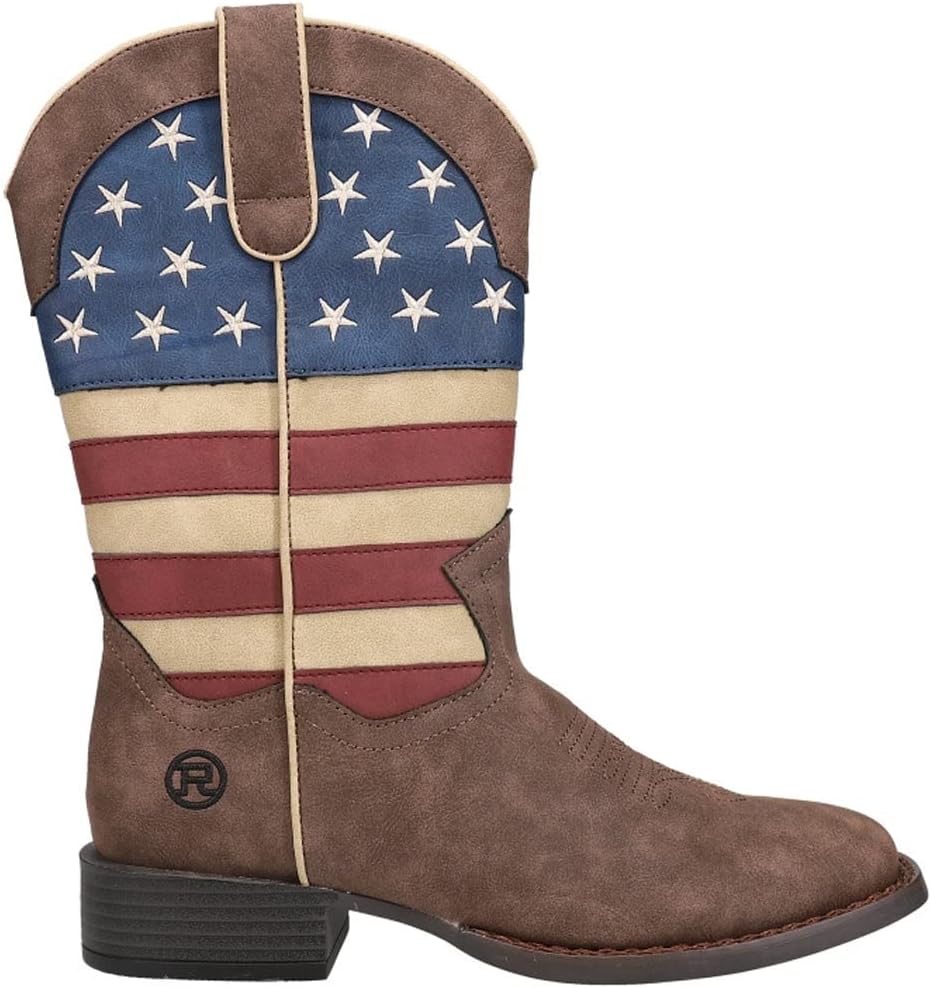 Roper Womens America First Boot, Brown, 8