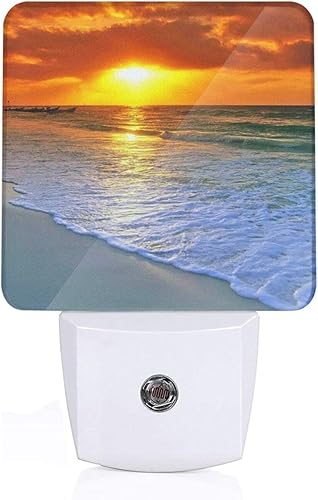 Luces nocturnas de puesta de sol de playa enchufables en la pared luz nocturna con sensor de movimiento del atardecer al amanecer luz nocturna