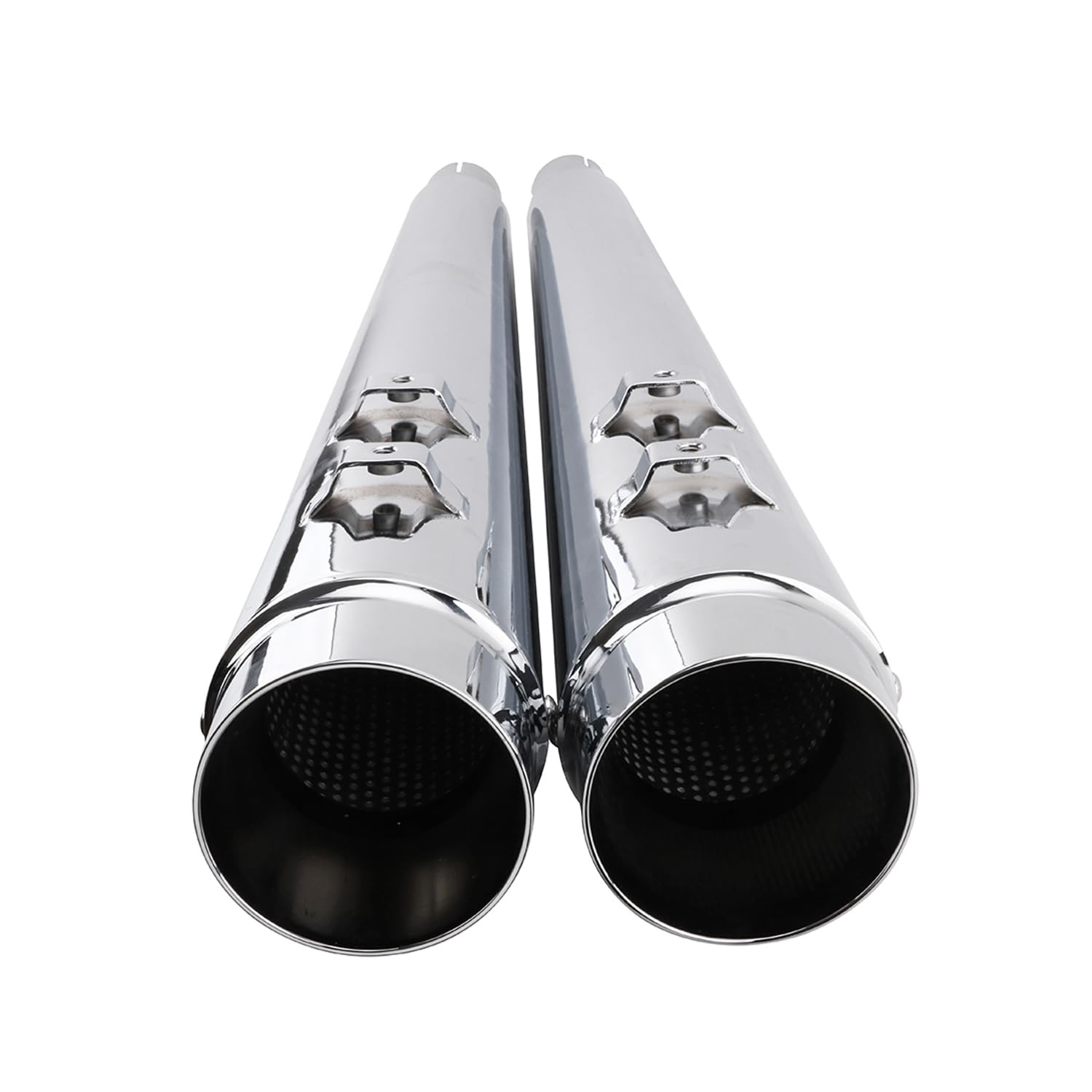 4" Tubos de Escape Moto,Slip-On Megáfono Cromado | para Modelos Touring de 1995 a 2016, Bagger, Dresser Road King, Electra Glide, Street Glide, Road Glide, Ultra Glide