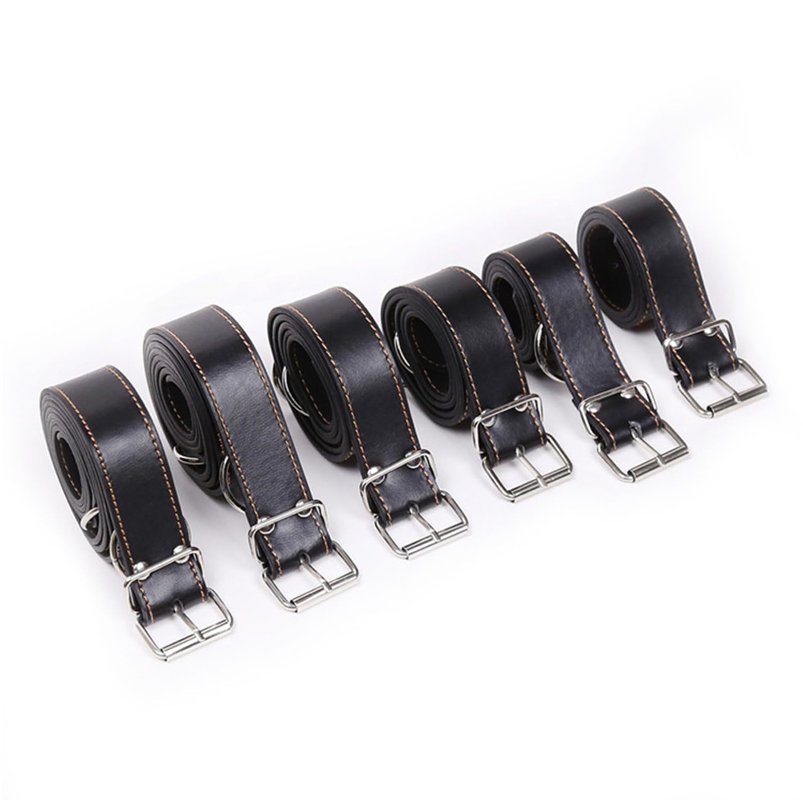 Adjustable Black Leather Bangles Set Clubwear Cuffs Cosplay Costume Accessory for Men Women