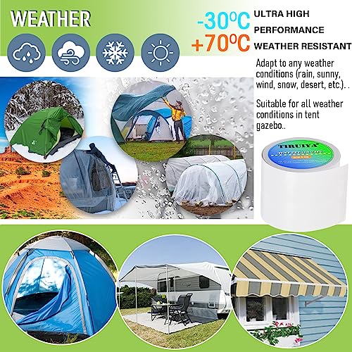 Tiruiya Tent Repair Kit Tape Patches Waterproof Tape for Tent Awning, Inflatable Swimming Pools, Roof, Tarpaulin, Gazebo - Image 4