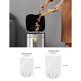 Waikas 8 Gallon Trash Bags, 40 Counts, Flag Garbage Bags with No Flaps and No Ties, 55 * 65cm, 7g/pcs,Unscented, Black