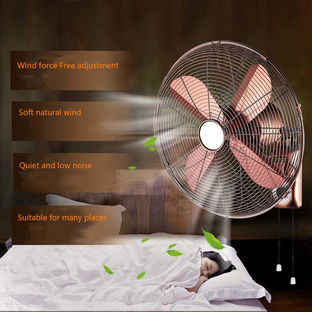 Ventilador oscilante de pared con mando a distancia, diseño retro industrial, 3 velocidades ajustables para el hogar y el taller