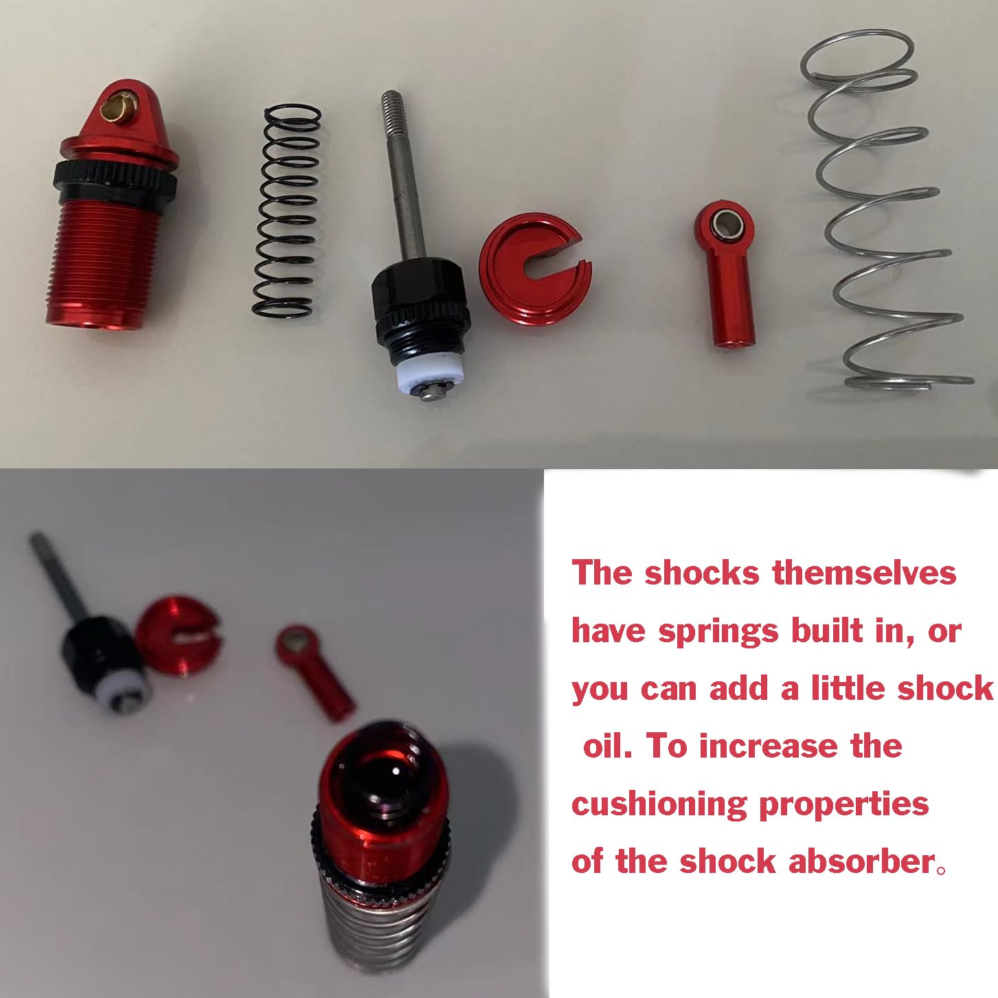 4pcs Metal Front and Rear Oil Shock Absorber 1/16 RC Car Upgrades Parts Accessories Compatible with Hyper GO MJX H16BM H16GT H16DR H16 16207 16208 16209 16210 (Blue)