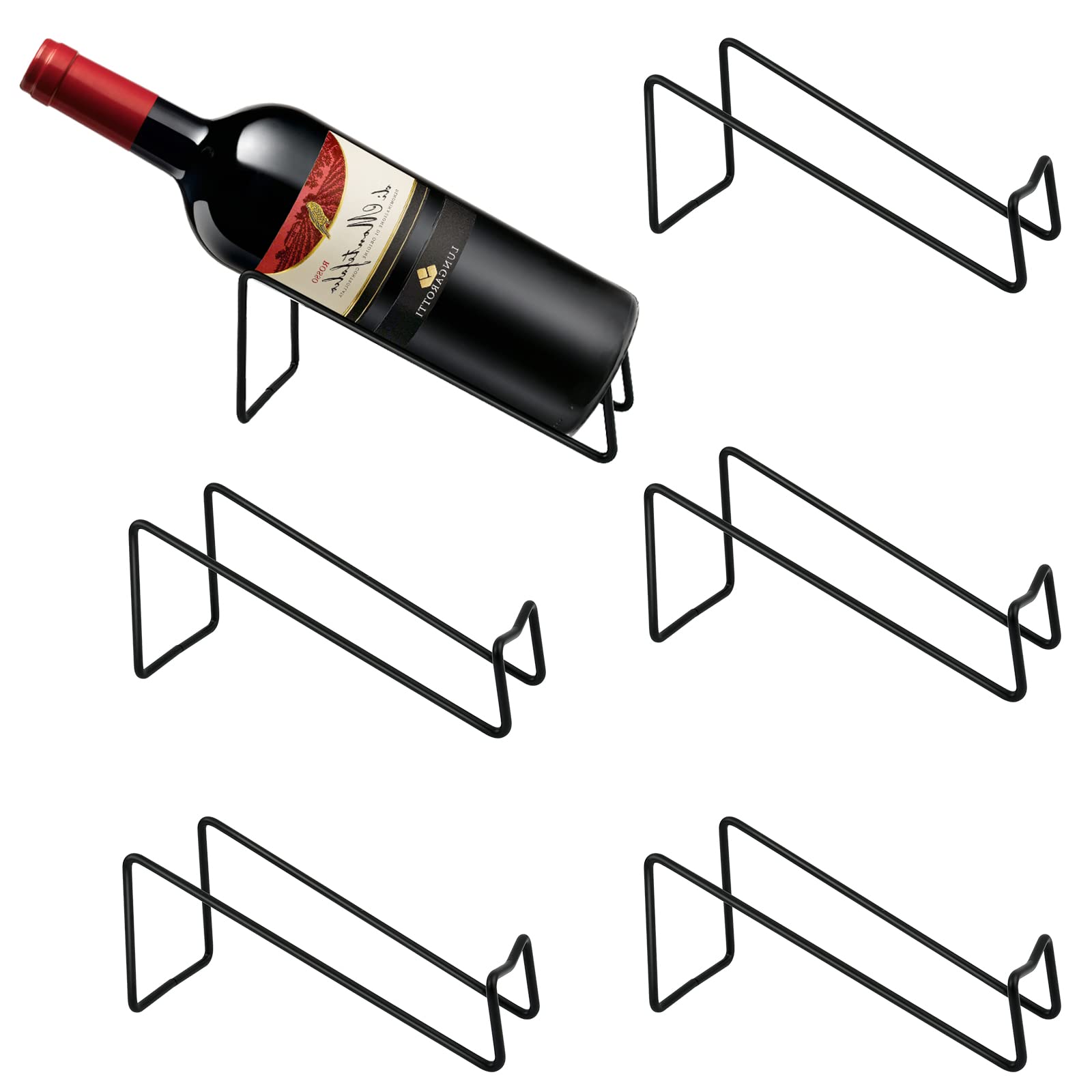 Akamino Wine Bottle Rack - Black Single Holder -6 Akamino Wine Bottle Rack - Black Single Holder -6
