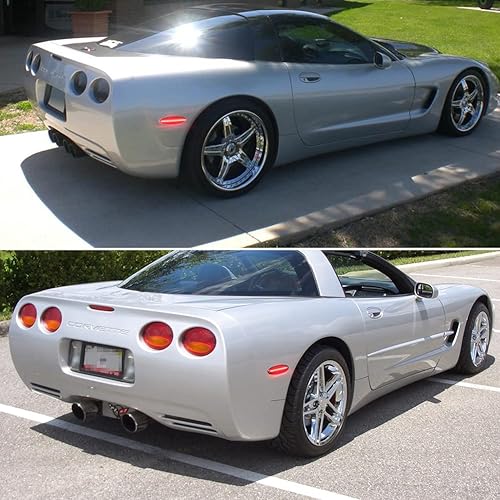 Miniatura 7 de Tonsya Para guardabarros laterales 1997 1998 1999 2000 2001 2002 2003 2004 Chevy Corvette C5 parachoques trasero, luces de marcador de guardabarros