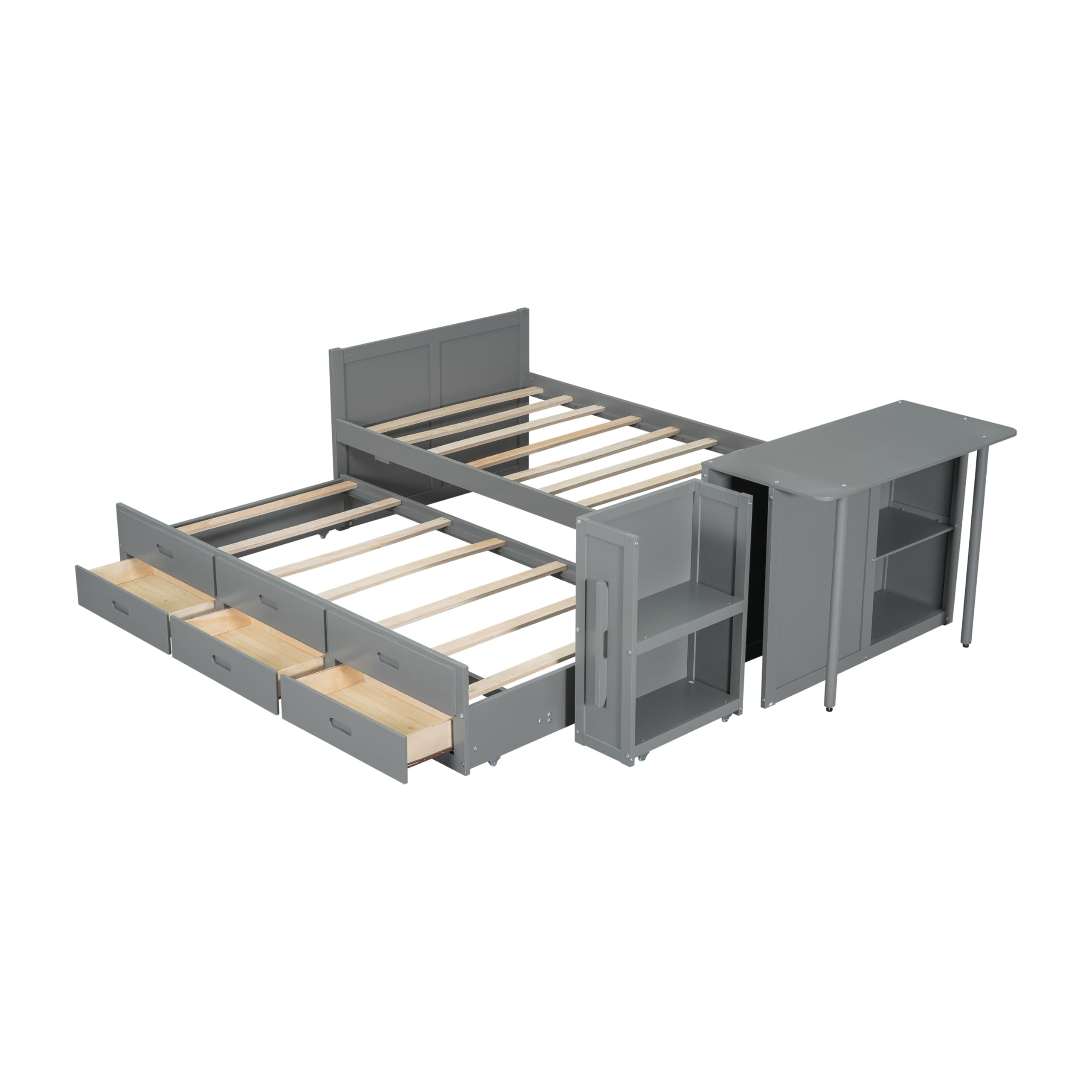 ZIORS Base De Cama Con Cabecera De Madera, Marco De Cama De Plataforma De  Metal Resistente, No Necesita Somier, Plataforma De Base De Colchón, Sin  Ruido, Individual XL/Queen/King, Queen, image size:2560x2560
