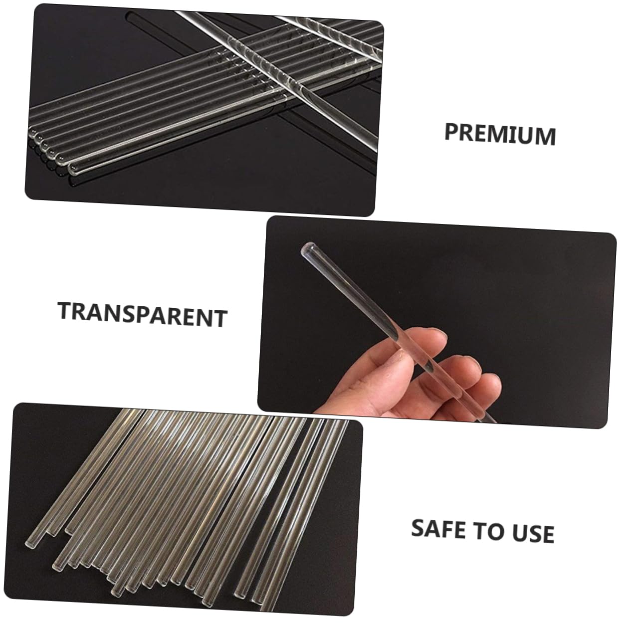 Gatuida 20pcs Glass Stirring Rod Stirring Mixing Sticks Laboratory Stirring Rod Coffee Mixer Stick Drink Stir Sticks Glass Mixing Tool Transparent High Borosilicate Glass re-usable