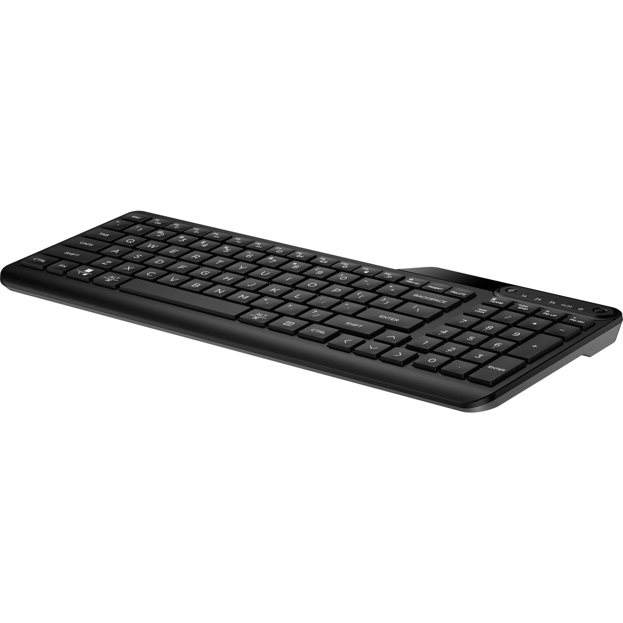 HP 460 Tastiera Wireless e Bluetooth 5.3, Connessione Multi-dispositivo, Qwerty, Autonomia fino a 2 anni, 12 Pulsanti Programmabili, Compatibile con Windows 10 e 11, Android, Chrome OS, MacOS, Nera