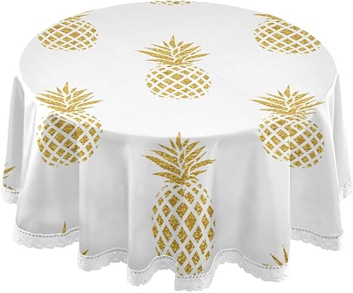 Miniatura 28 de Decoración de mesa para fiesta Gunge negro notas musicales, mantel redondo de poliéster musical retro, mantel redondo de encaje blanco de 60 Notas