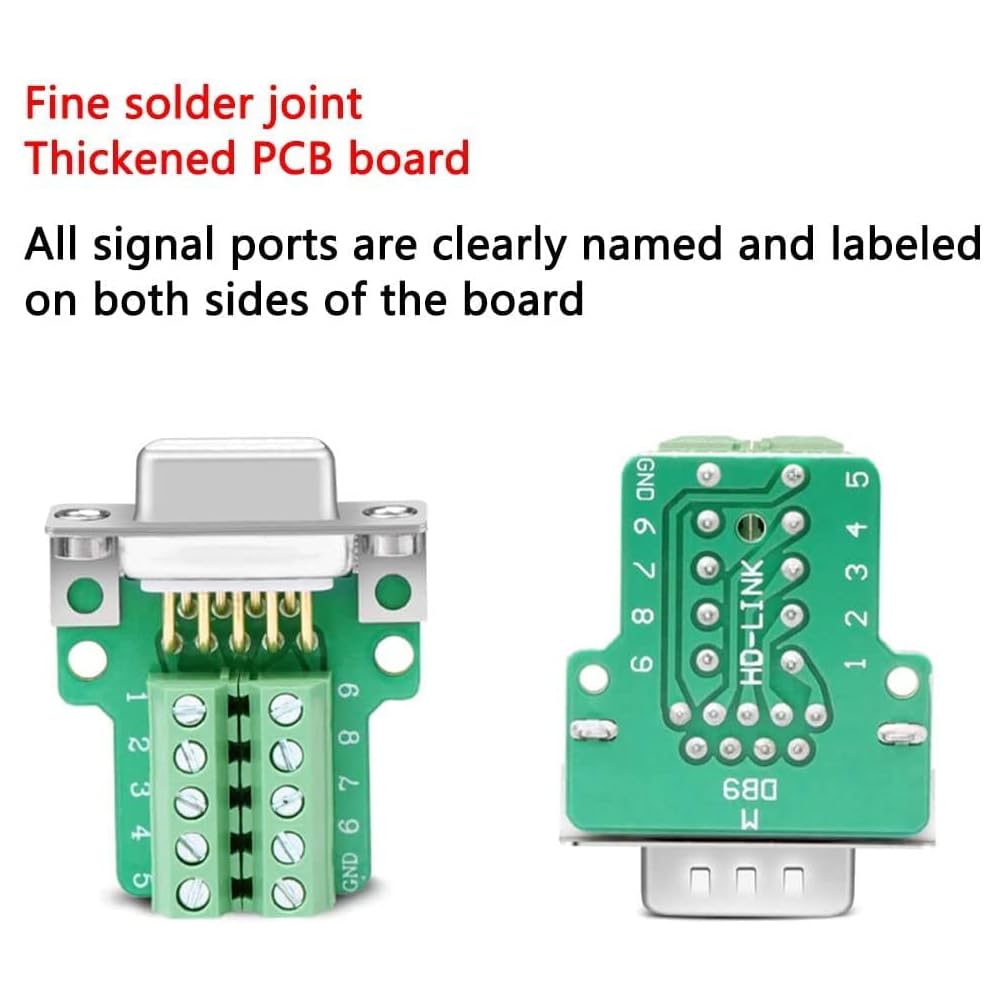 PENGLIN Connecteur Femelle DB9 sans Soudure, Coquille Métal 9 Broches RS232 D-SUB Adaptateur Série