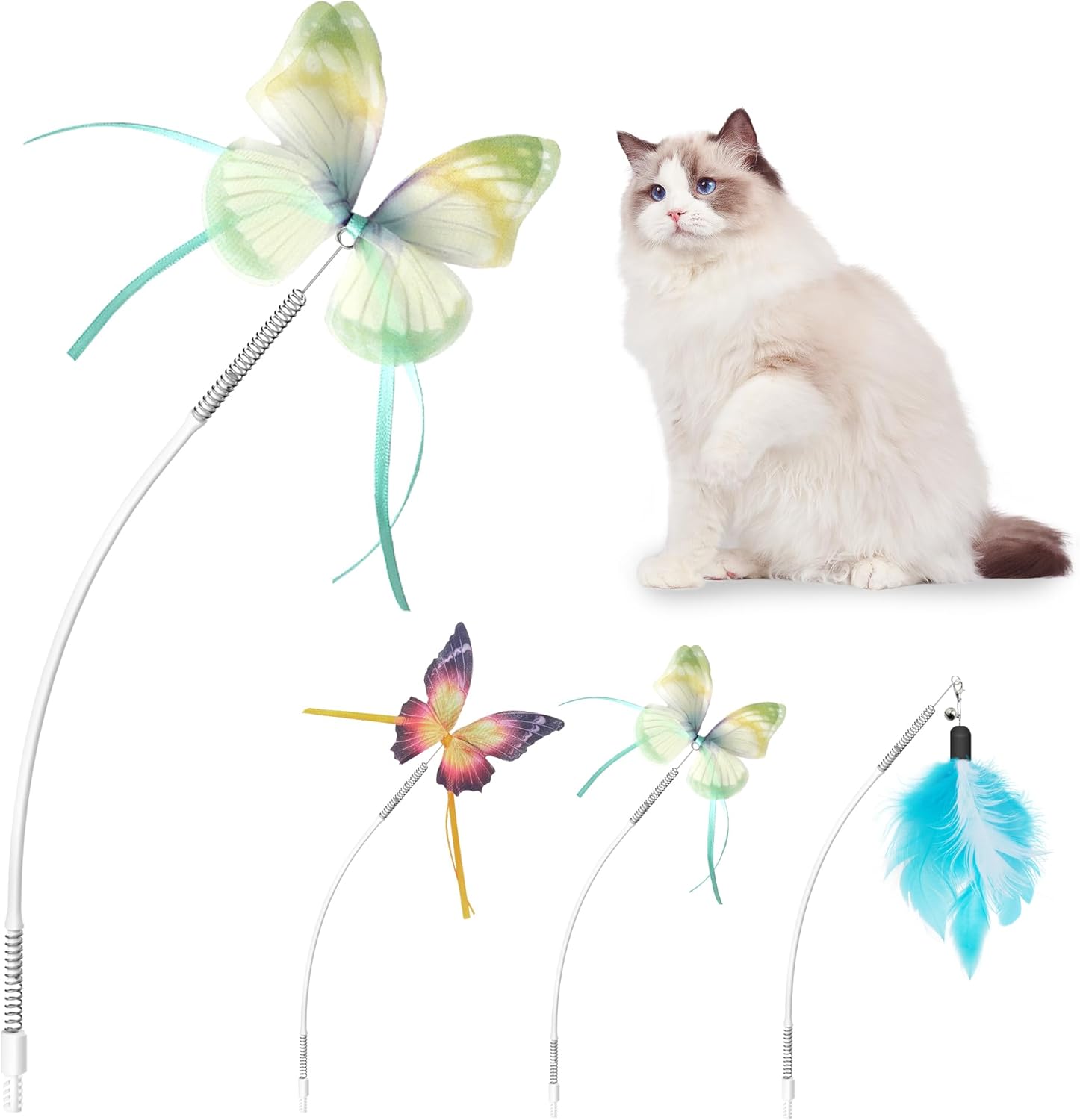 BitPeUG Cat Toy Replaceable Butterflies Toy Accessories