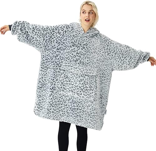 Krifey Manta con capucha, de gran tamaño, sherpa con capucha para mujeres y hombres, acogedora sudadera con bolsillo gigante Krifey Manta con capucha, de gran tamaño, sherpa con capucha para mujeres y hombres, acogedora sudadera con bolsillo gigante