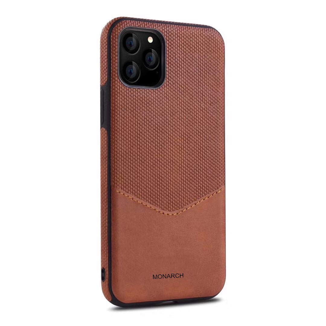 Monarch Dapper Leather Cases with Rugged Texture and Sleek Design (iPhone 11 Pro MAX,) (Sunburn Brown)