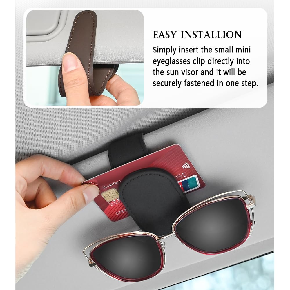 Porte-lunettes En Cuir Magnétique Pour Visière De Voiture - DHgate
