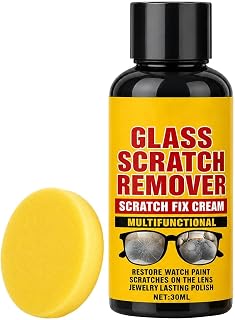 Eye Glass Scratch Remover Wax - 30ml Restores Clarity, Eyeglass Lens Scratch Repair Cream, 3x3x7cm Maintenance Paste With Sponge, Home Dorm School Commuting Eyewear Cleaner | pollsh Polishers Kit for