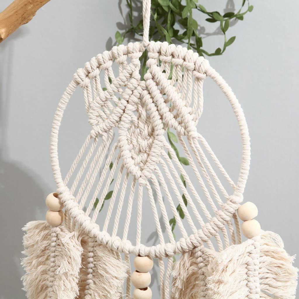 Traumfänger Makramee-Wandbehang Traumfänger-Dekor Gewebte Feder Groß Handgemachte Quasten-Dekoration Home Ornament Craft Geschenk