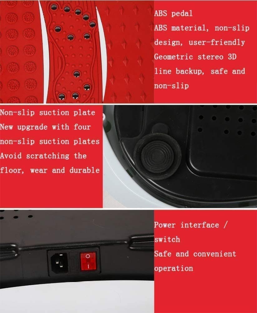 Placa de la vibración de la Plataforma de alimentación Wholebody Vibrante Massager- Remoto Control Remoto por Infrarrojos/Bluetooth Música/Apagado utomatic adecuados for Personas con ejercic