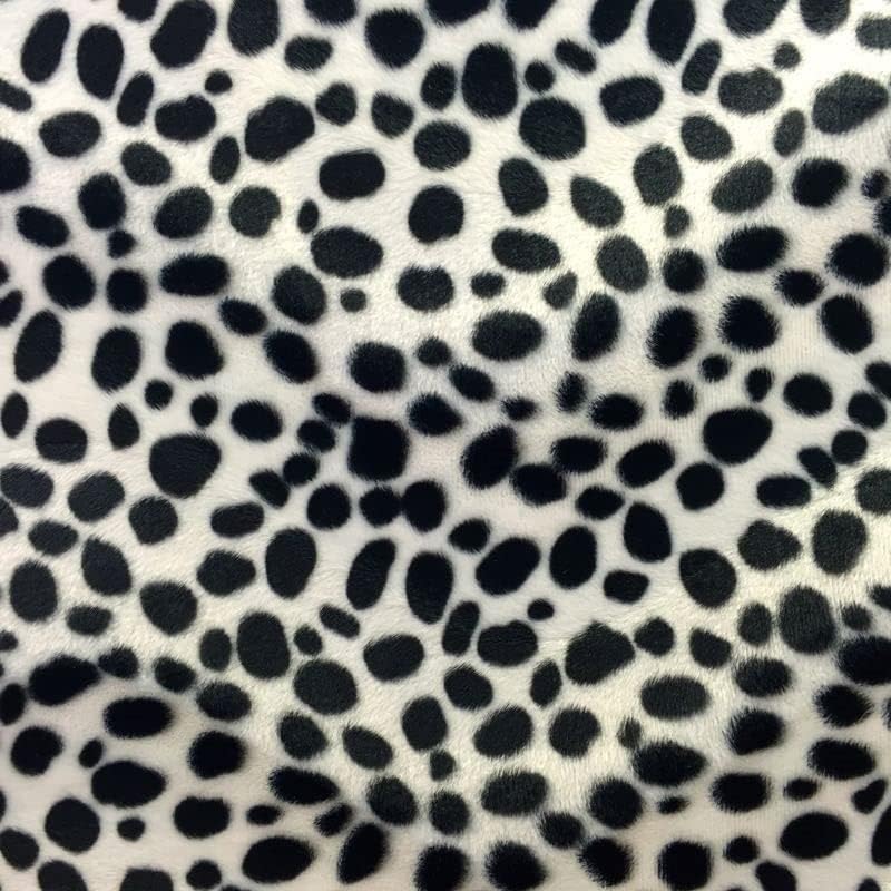 Taupe Dalmatian Dog Velboa Faux Fur Fabric - Sold by The Yard - 58"/ 60"