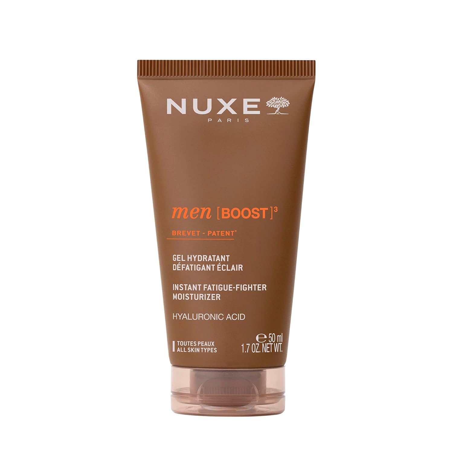 Nuxe Men Boost Instant Fatigue-Fighter Facial Moisturizer, Hyaluronic Acid and Niacinamide Face Cream For All Skin Types, 1.7 Oz