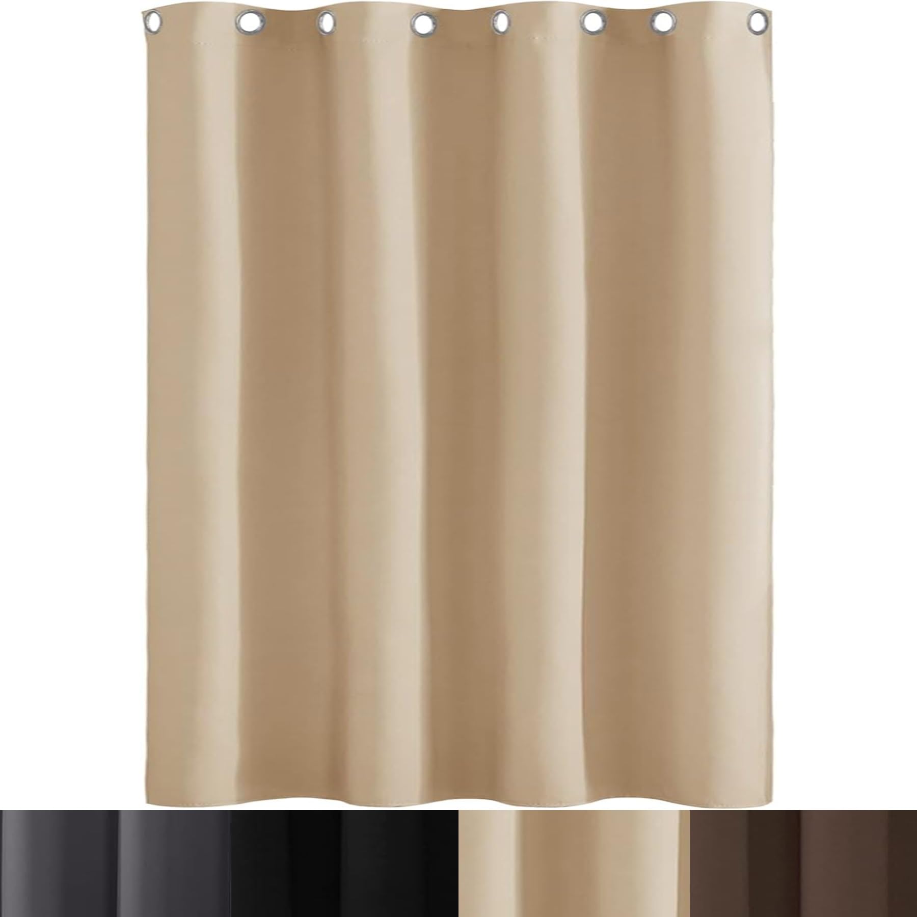 AMZYU Curtains for Living Room, 50 x 225 cm(20 x 89inch) Super Soft Plain Thermal Insulated Velvet Curtains Thermal Insulated & Noise Reducing for Livingroom Decoration, Cream Color