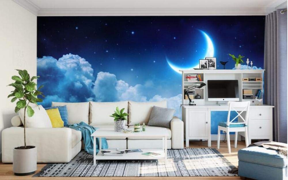 Peinture murale lune nuage 3D pour créer une ambiance sereine chez soi