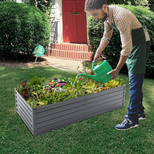 Thanaddo Raised Garden Bed Outdoor Planter Box Galvanized Steel Garden Bed Kit For Vegetables thumb #5