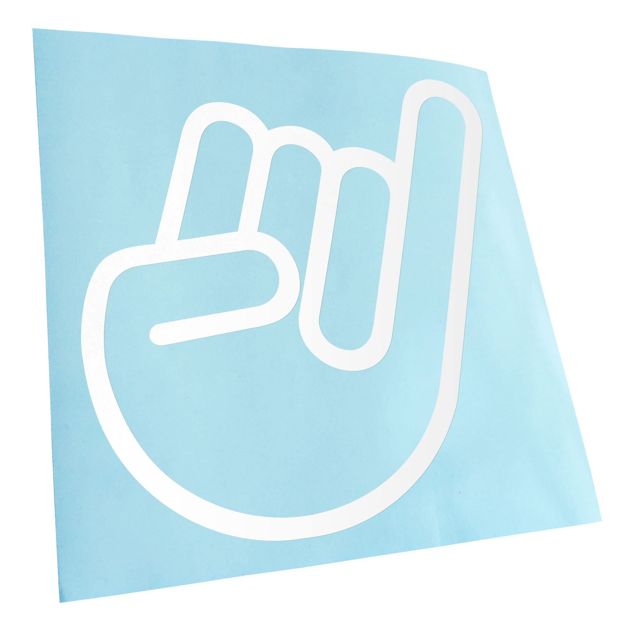 Kiwistar - Car Sticker - White - 50 x 50 cm Stink Finger - Shocker Hand - Rear Window Car Sticker Weatherproof for Car Truck Moped Truck - Sticker Exterior Self-Adhesive Tuning Accessories for Window