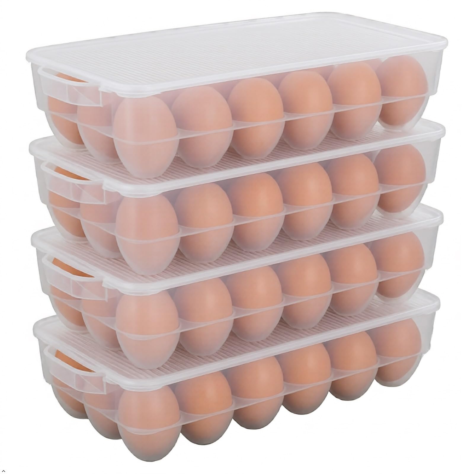 Begale 2-Pack Clear Plastic Egg Storage Container, Egg Holder Case For Refrigerator