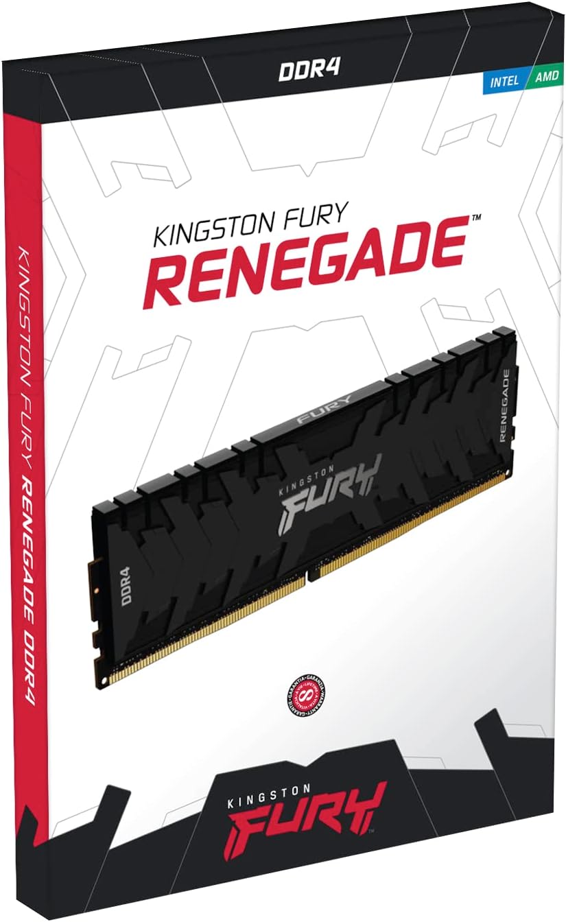 Kingston FURY Renegade 64GB (2x32GB) 3200MT/s DDR4 CL16 Desktop Memory Kit of 2 | Intel XMP | AMD Ryzen | Low Latency | KF432C16RBK2/64 3200MHz 64GB (2x32GB) Black