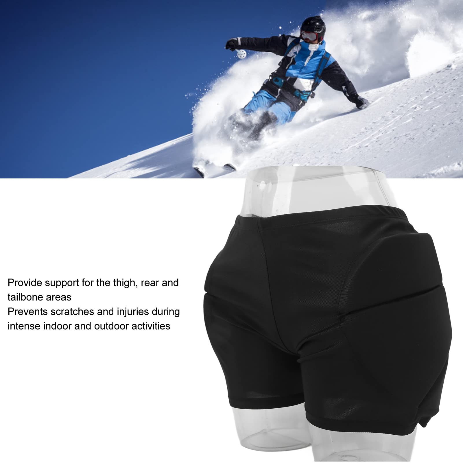 Topyond Shorts Rembourrés Protecteurs, Shorts Protecteurs Résistant à la Chaleur pour le Cyclisme, les Sports de Ski, Nylon Et EVA respectueux de la peau, le choix