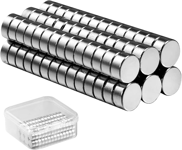 Sapphome Magnesy neodymowe, 60 sztuk, 6 x 3 mm, bardzo mocne, małe, mini magnesy na tablicę magnetyczną, do lodówki, rzemiosła, zdjęć, części