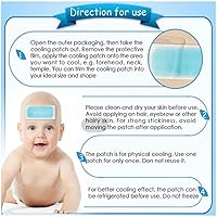 Vista 3 de Parches refrescantes para niños para aliviar la fiebre y aliviar el dolor, 20 unidades de alivio refrescante para aliviar la fiebre, alivia el dolor