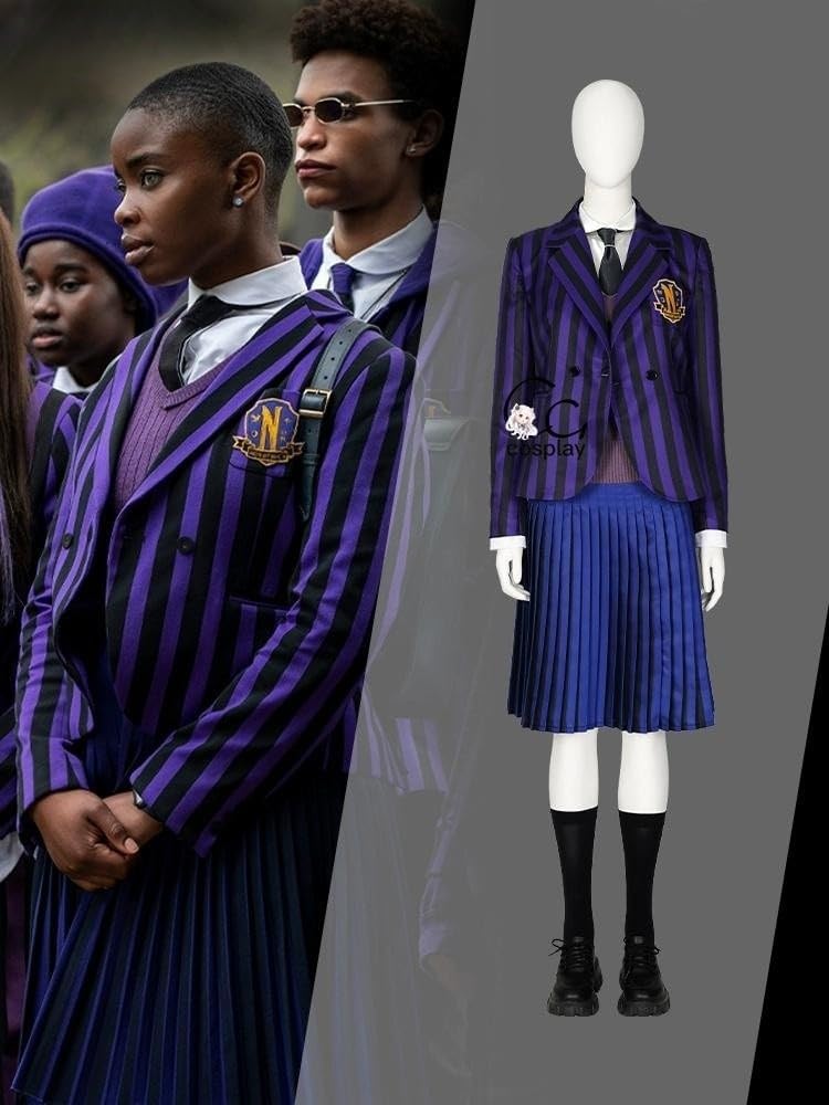 ウェンズデー制服 コスプレ衣装 WEDNESDAY ネヴァーモア学園 ハロウィン 高品質 実物撮影 ネヴァーモア学園制服 ウェンズデー Wednesday