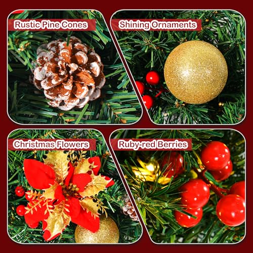 24inch-Extra-Large-Pre-lit-Christmas-Wreath-8-Modes-Lighting-Artificial-Deluxe-Lighted-Christmas-Wreath-Decorations-Ornament-with-LED-Lights-Door-Window-Fireplace-Decor-Timer-Function-24-INCH 24inch Extra Large Pre lit Christmas Wreath 8 Modes Lighting Artificial Deluxe Lighted Christmas Wreath Decorations Ornament with LED Lights Door Window Fireplace Decor Timer Function 24 INCH