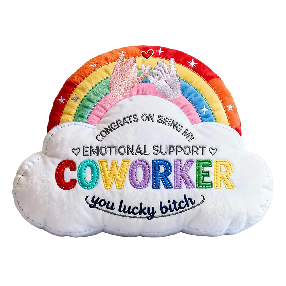 Emotional Support Coworker Custom Shape Pillow Personalized Gifts for Colleague Funny Office Gift Custom Name Pillow Workplace Humor