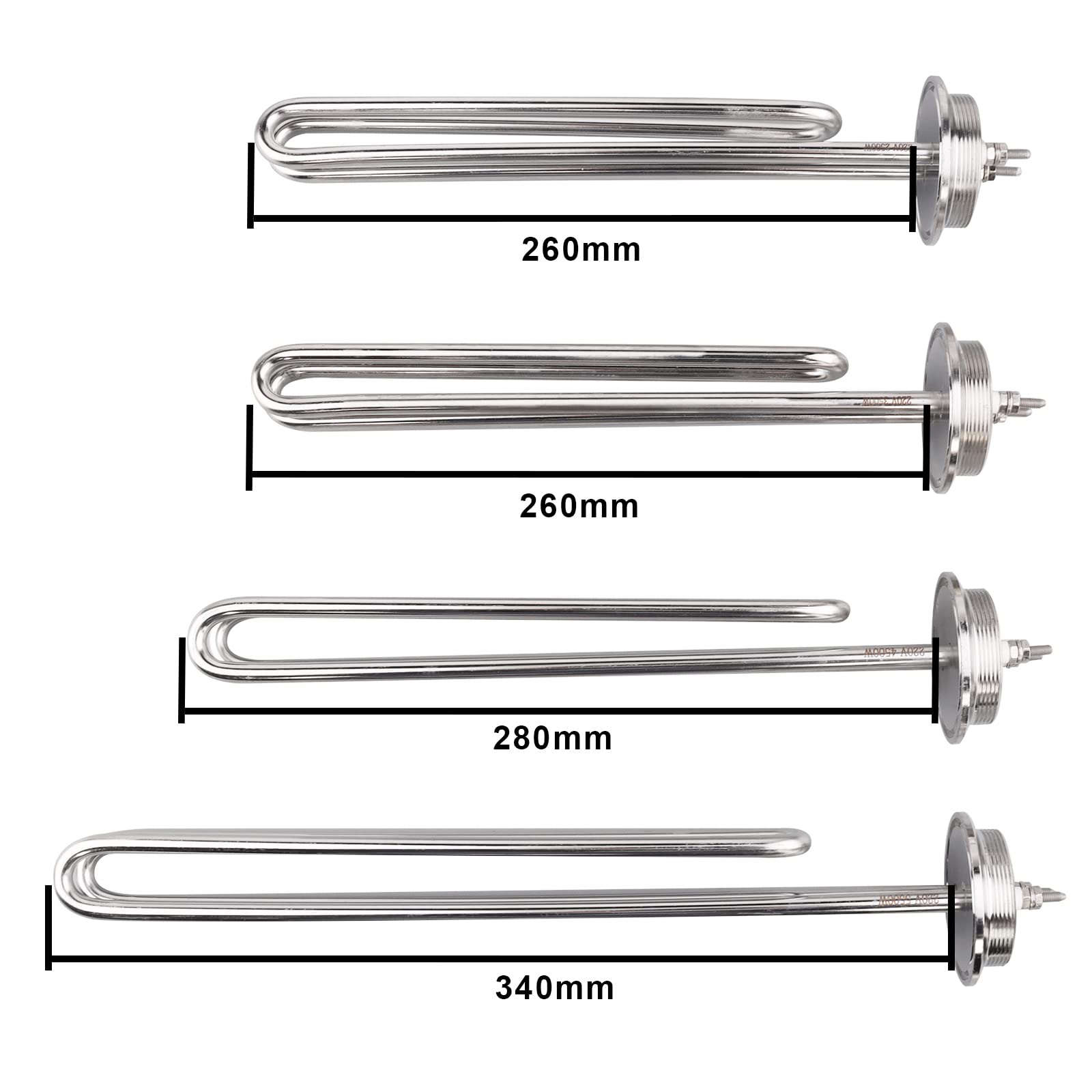 Tri-Clamp Fold Back Type Heizelement DN50 Elektrischer Rohrheizkörper mit Edelstahlabdeckung und Silikonring 220 5500W 2 Zoll Durchmesser 59.6mm