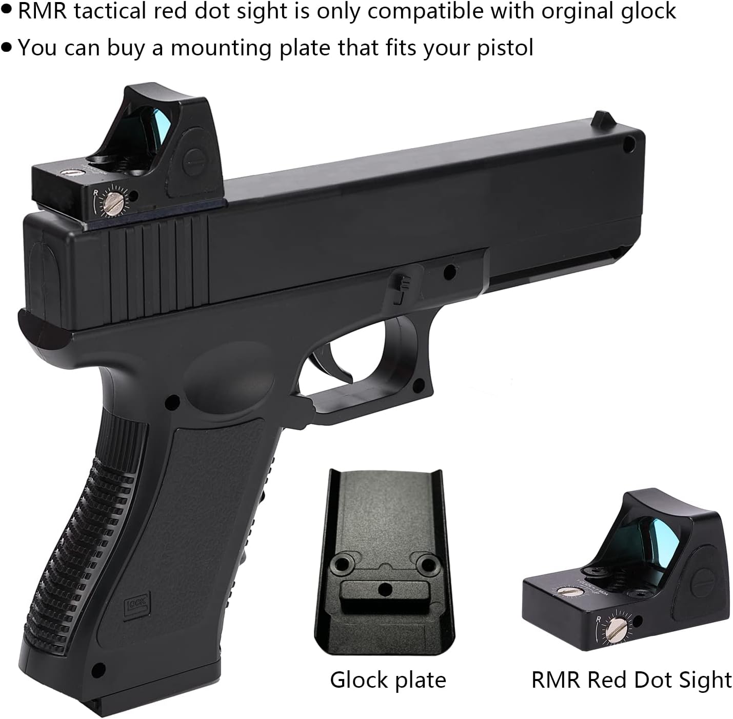 Ratulie Red Dot Sight Micro Pistol Reflex Sights Airsoft Gun Scopes RMR Red Dot Sights for Pistols Picatinny Weaver or Glock Rail Mount : Sports & Outdoors