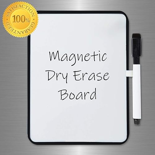 Miniatura 6 de PTY Pizarra magnética de borrado en seco de 6 x 8 pulgadas con marcador magnético y 2 imanes, mini pizarra blanca para casillero escolar,