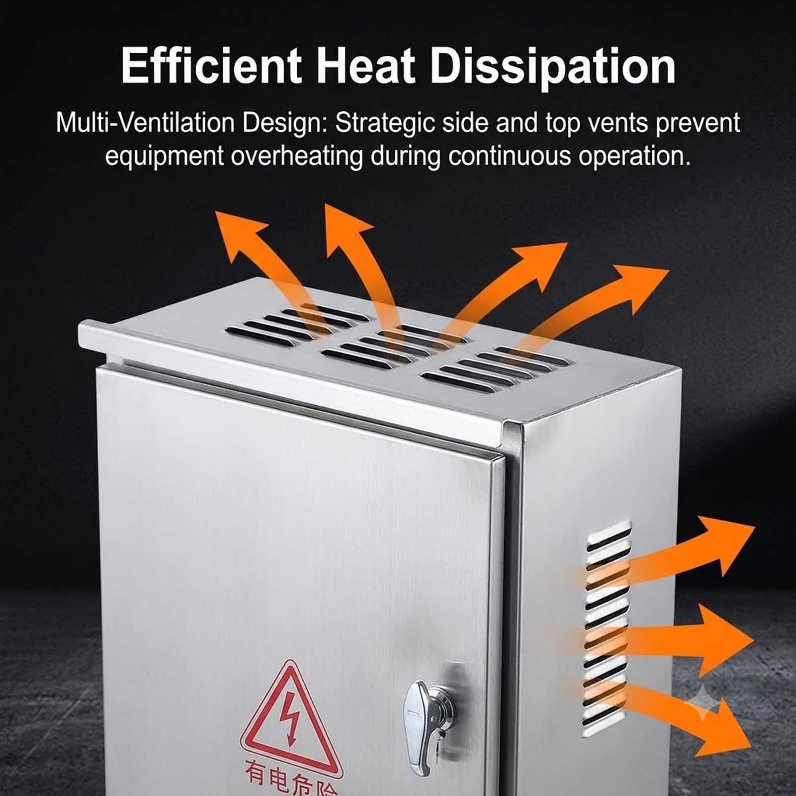 Armario Eléctrico Exterior Acero Inoxidable 304 Cuadro Distribución Impermeable Caja Conexiones Bisagra Uso Industrial Comercial(80X60X20cm)