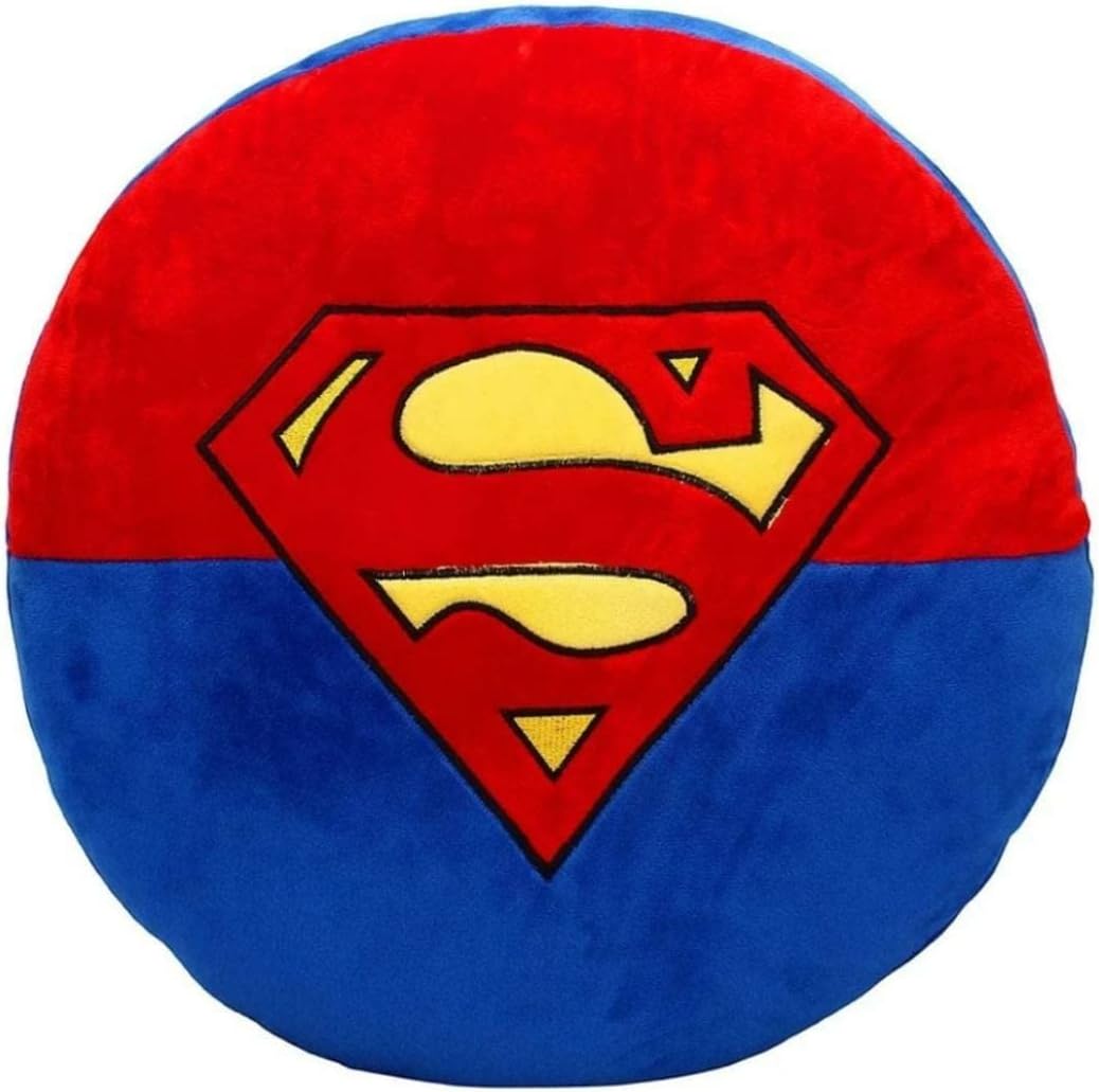 Aroma Brand - Fruit and Cartoon Round Foam Pillows / 14 inch/Kids Playing Skin Friendly Head/Back Pillow/Pack of 1 (Super Man)