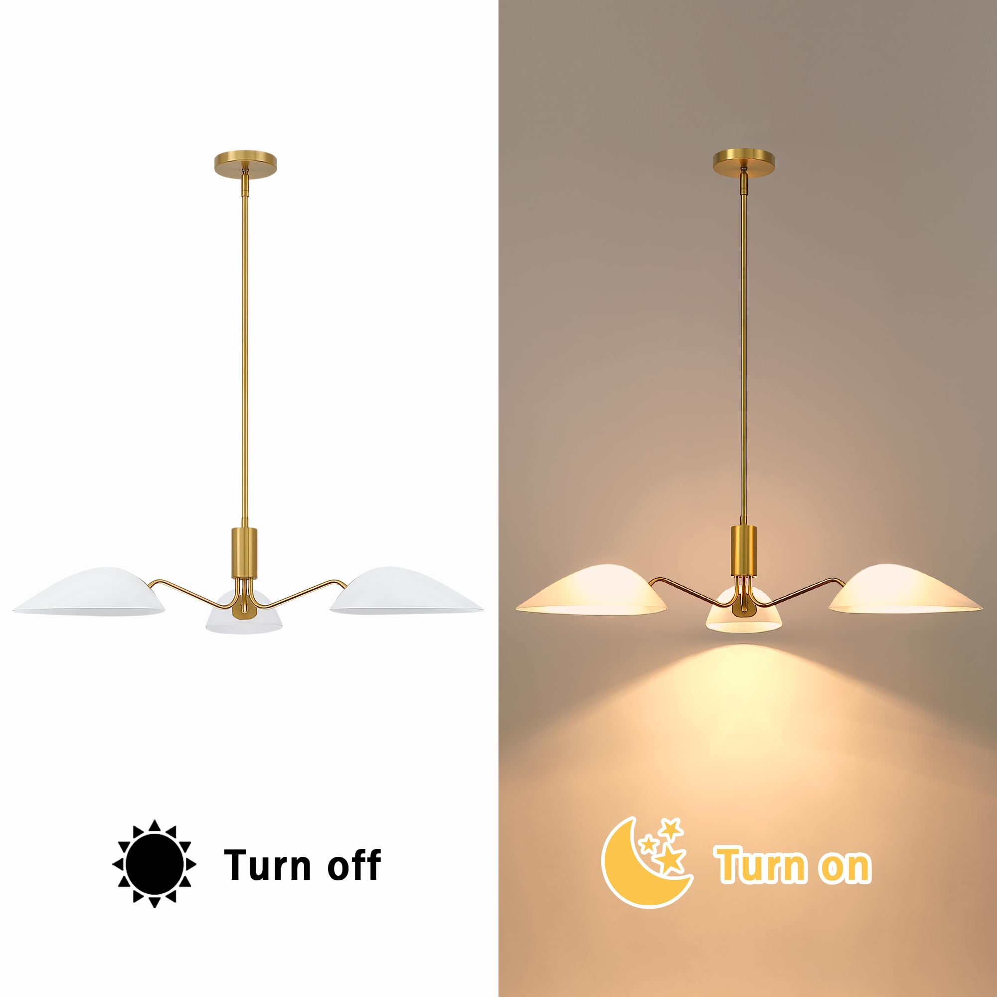 MEXO Modern Glass Chandeliers, Sputnik Chandelier Gold