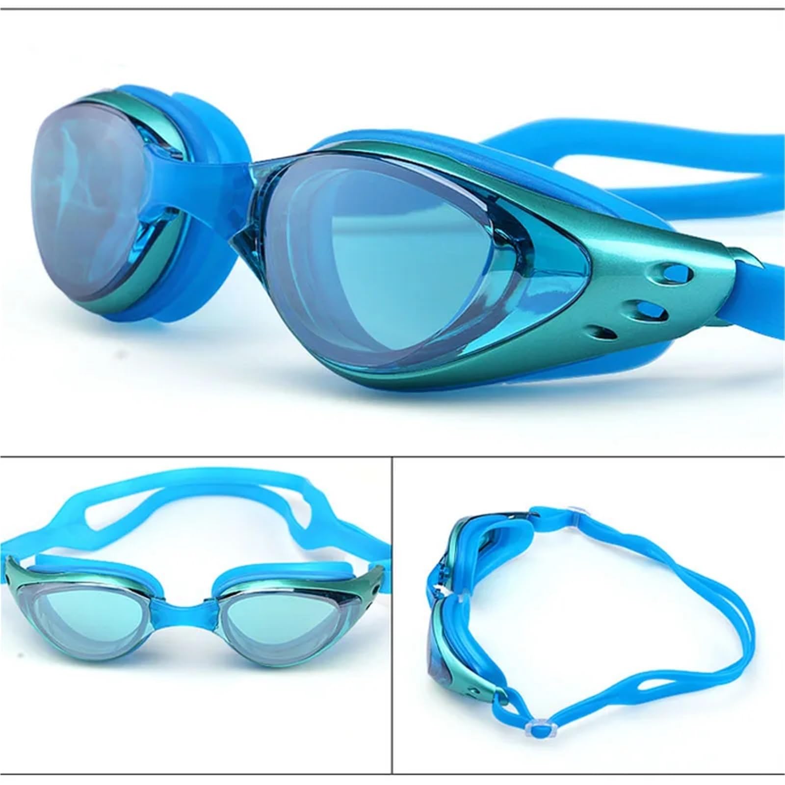 JUANYAO Schwimmbrille Schwimmbrille, wasserdicht, Antibeschlag, Schwimmbrille, Silikon, Taucherbrille, Erwachsene und Kinder Für Schwimmen(Sky Blue)