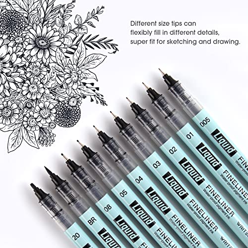 Writech WRITECH-704 Liquid Fineliner Pens Black Precision Multiliner Micro Pen 9 Pack thumb #5