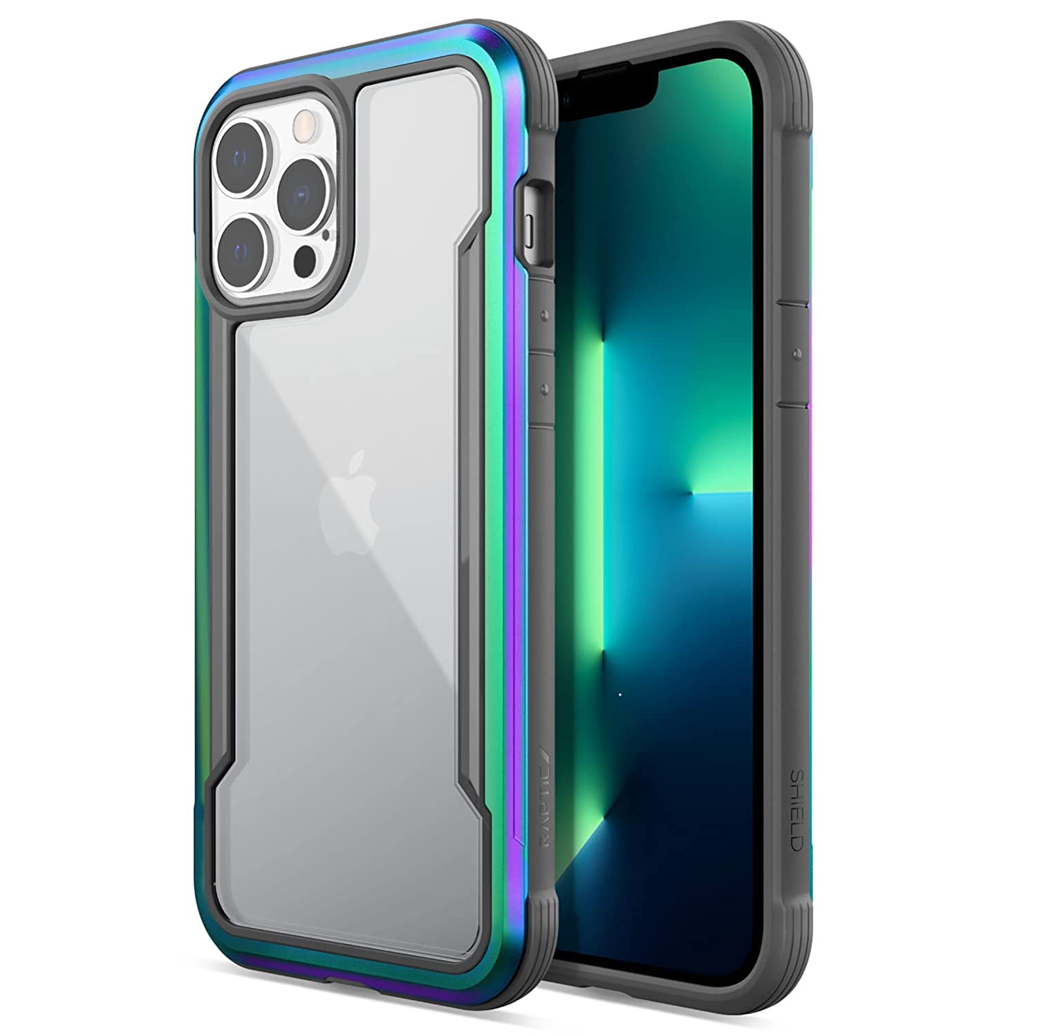 E-Sell Enterprise, Defense Shield Series Case for �iPhone 13 Pro Max�(6.7" inch) Military Grade Drop Tested,Anodized Aluminum,TPU,Polycarbonate Protective Case for iPhone 13 Pro Max(Iridescent)