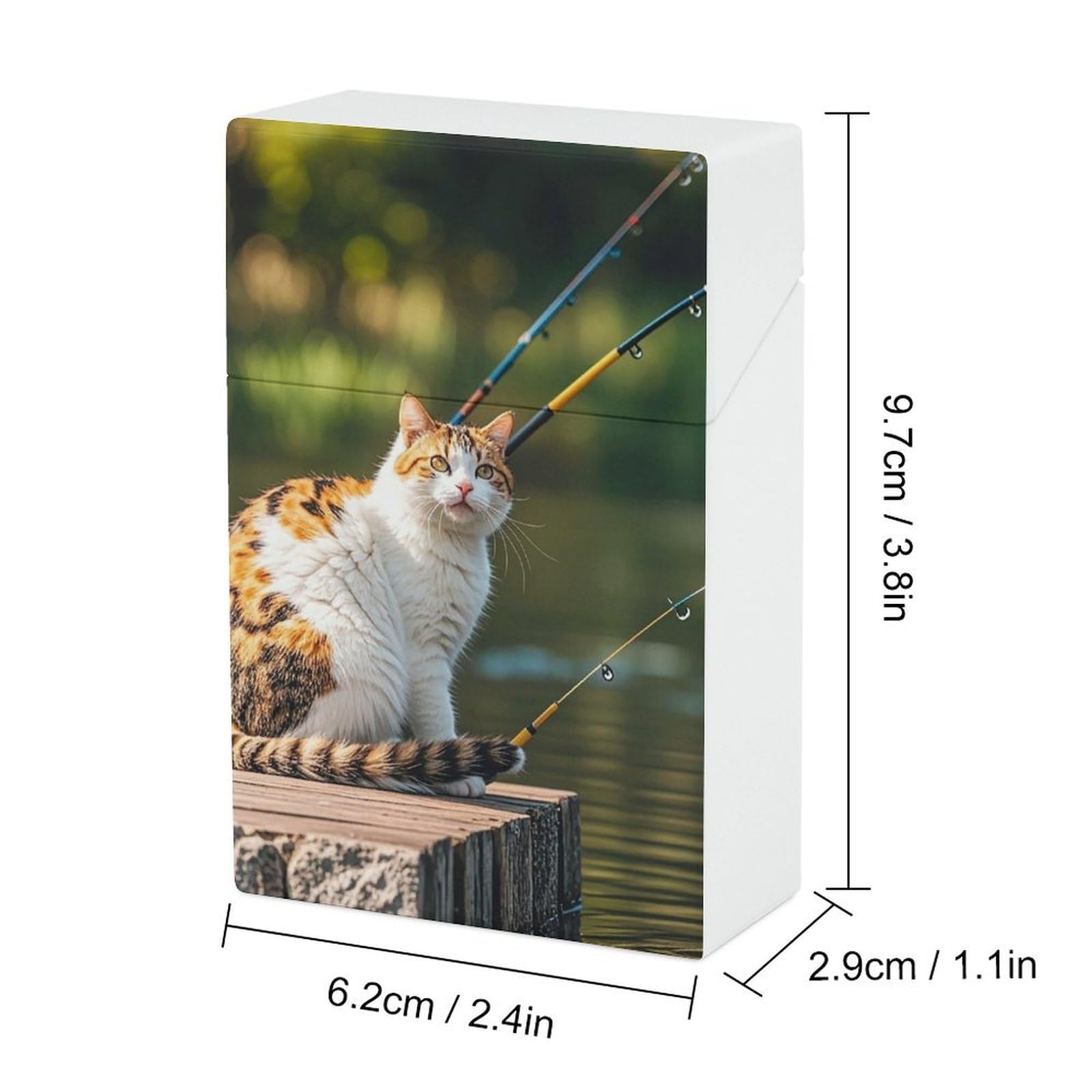 Amazon.com: Fishing Cat Cigarette Case Normal Size Cigarette Holder Case  Skul Style Box 20 Capacity Women and Men Perfect for Roll Your Own Cigs :  Health & Household