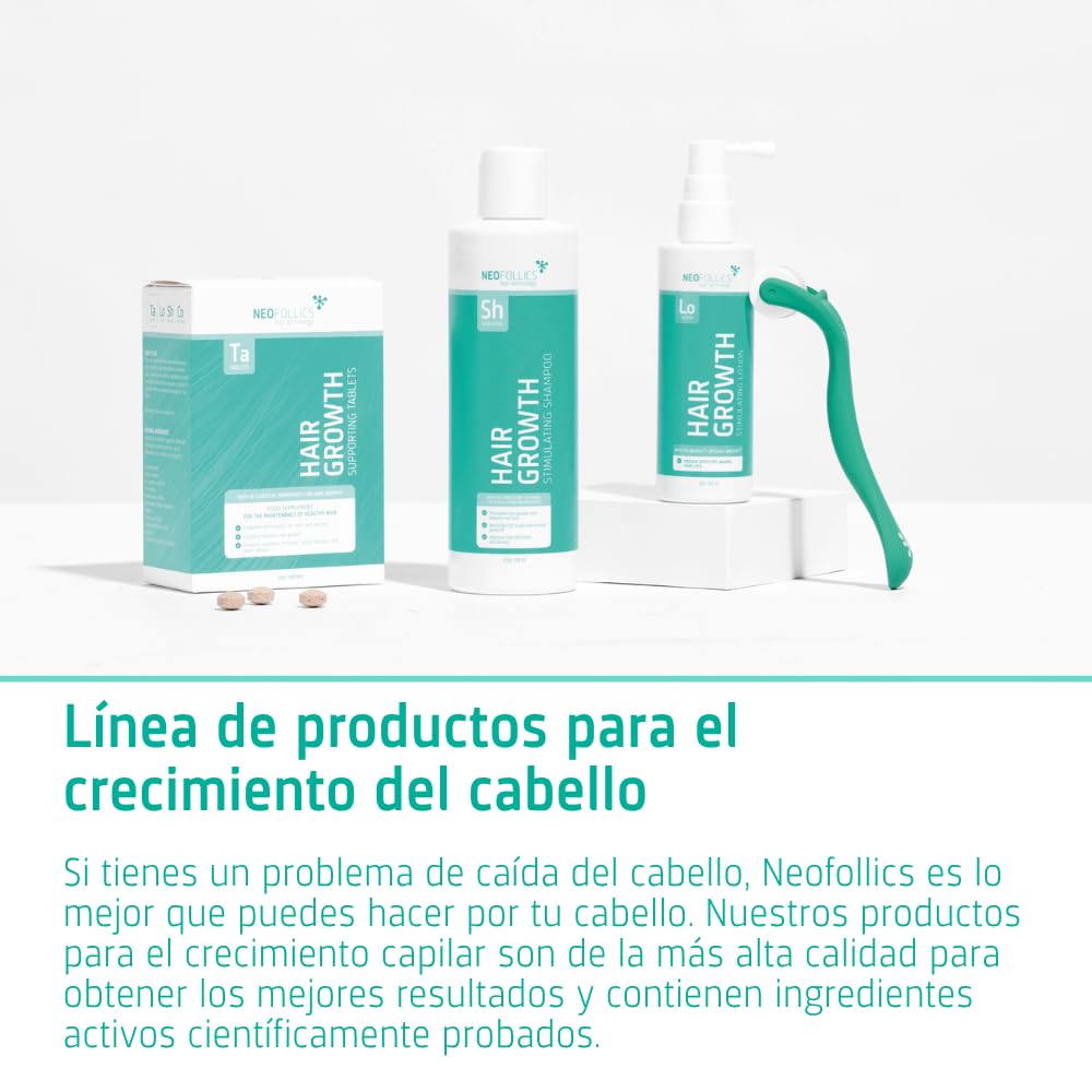 Neofollics Champú Estimulante del Crecimiento Capilar Anticaída con Piroctona Olamina, Ecklonia Cava, Cafeína y Niacinamida - 250 ml