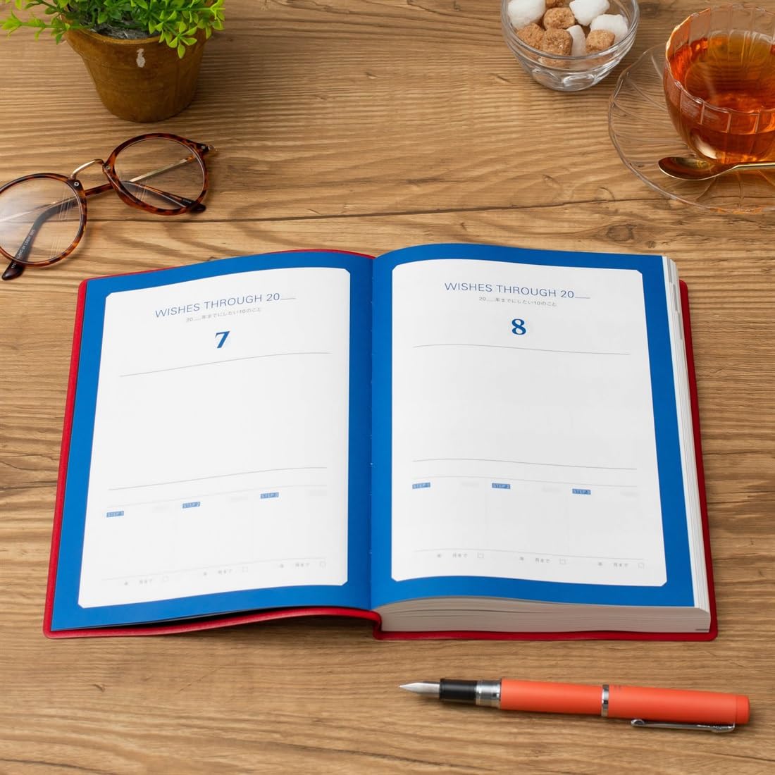 MARK'STYLE 5-Year Journal – Undated Mindful Diary for 5 Years of Entries with Goal Tracker, Memory & Photo Pages, and Inspirational Quotes (Navy)
